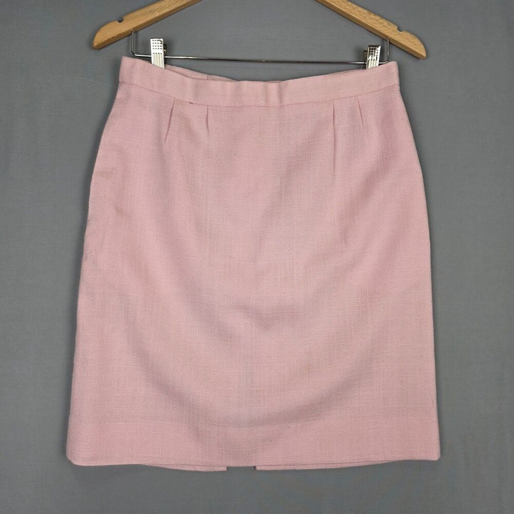 Vintage 80s 90s Worthington Pencil Skirt Medium Pastel Pink Feminine Pockets